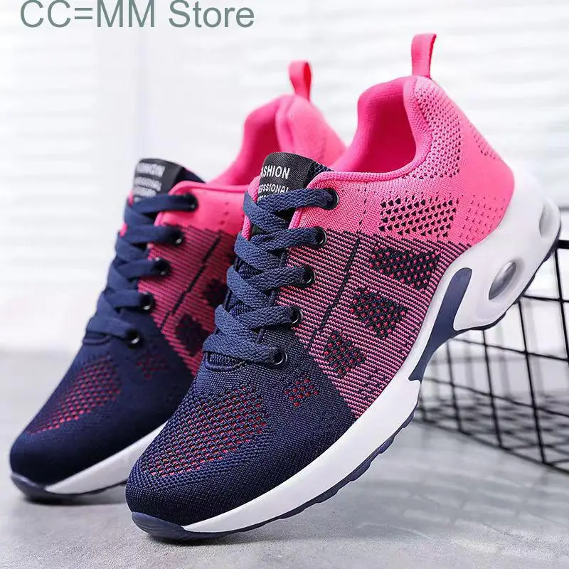 

New Spring Casual Shoes Women Lace-Up Sport Shoes Platform Sneakers Lightweight Comfortable Breathable Running Sports Sneakers