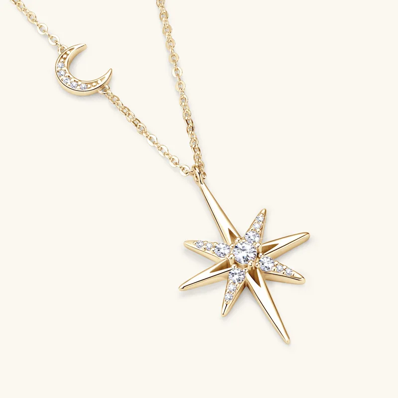 para Mulheres, 925 Sterling Silver, Gargantilha Estrela