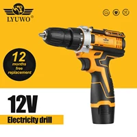 LYUWO12V Cordless Electric Drill Rechargeable Electric Screwdriver Mini Wireless Power Driver DC Lithium Ion Battery 3/8-inch 1