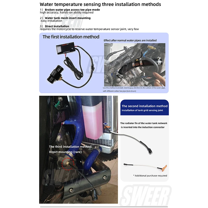 KOSO Instrument Zubehör Wassertemperaturanzeige Stecker Verlängerungsleitung Wassertank Temperaturstecker Motorrad Modifikation – Detail 9