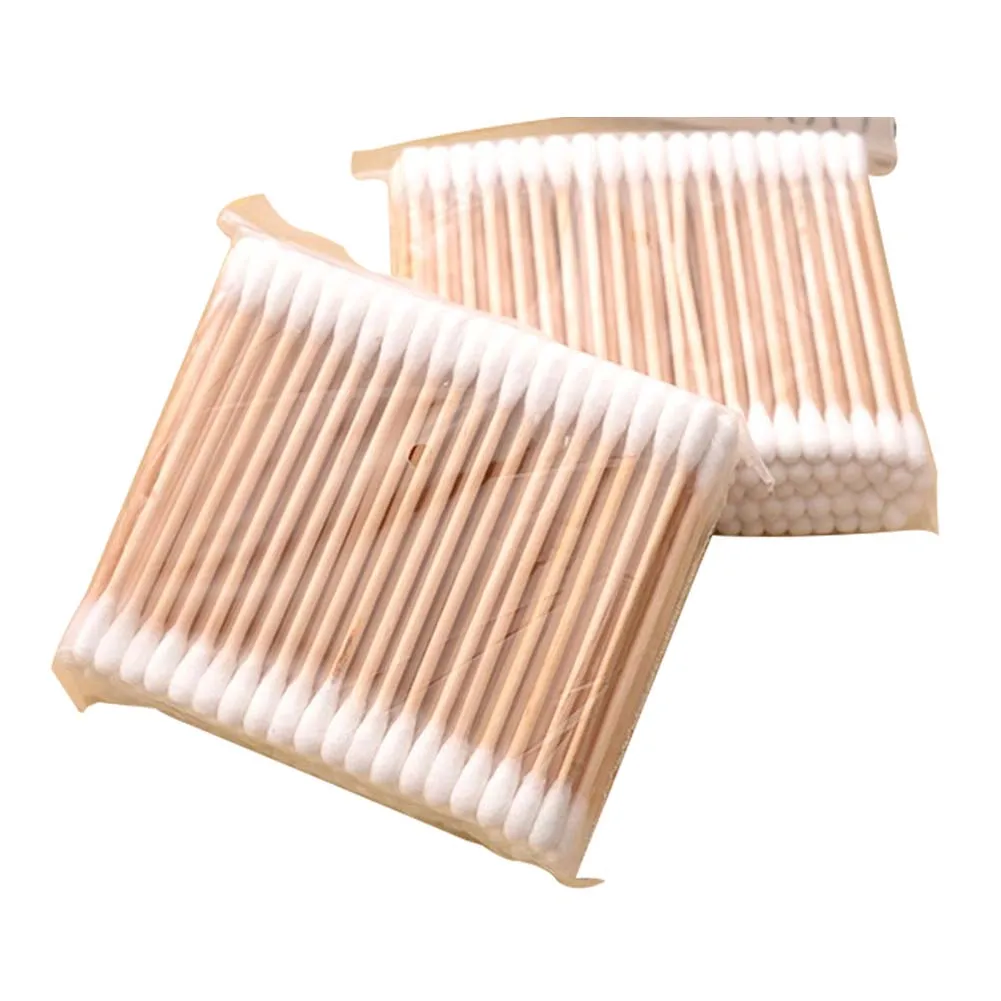 1Bag Double-head Wooden Cotton Makeup Stick Swab Applicator Q-tip Swab 6