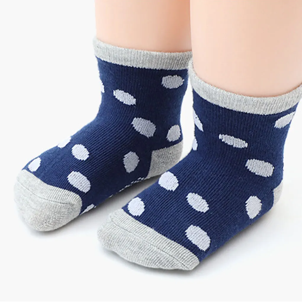 

12a Set Of 2 Cotton Non-skid Baby Socks For Boys And Girls - Stay Safe And Stylish Absorbent