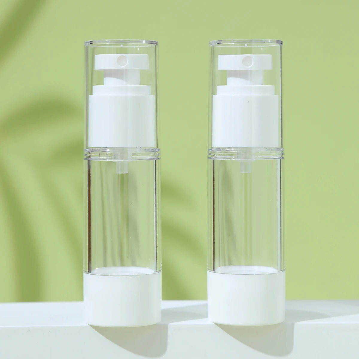 

2pcs 30ml Plastic Spray Cosmetic Bottle Travel Liquid Bottles Transparent Airless Pump Vacuum Container