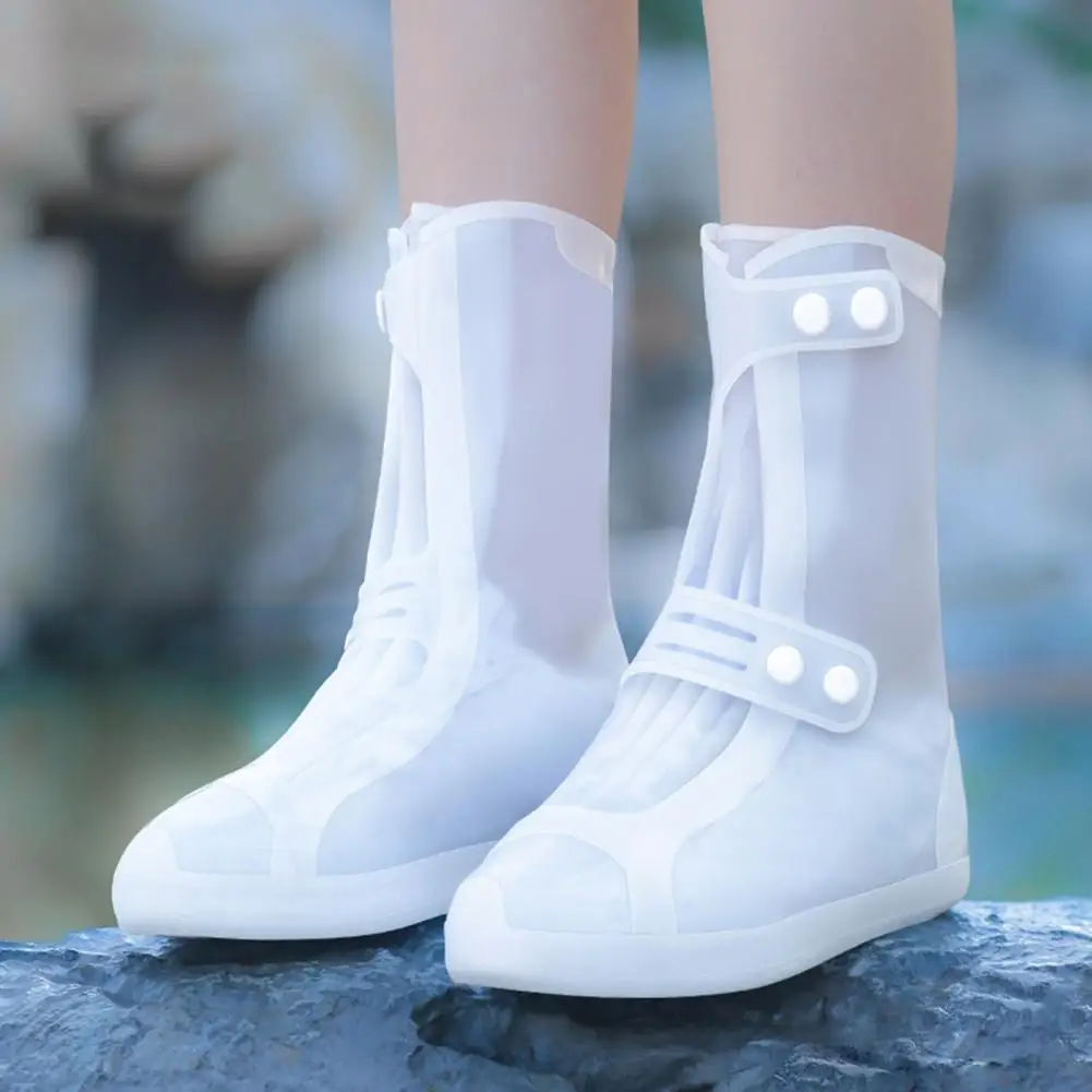 

Rain Boot Covers Non-Slip Buckle Closure High Tube Reinforced Sole Shoe Protection Thickened Overshoes Rain Boot Covers Outdoor