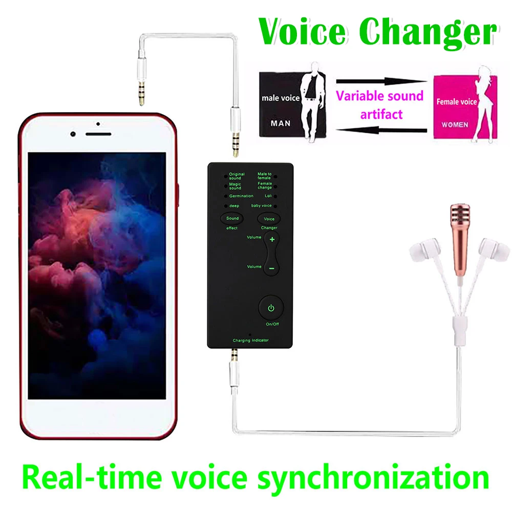 Microphone voice changer 7 different sound changes for mobile phone computer tablet IPad game machine PS4 Xbox PC