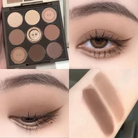 9 Color Eyeshadow Daily Makeup Brown Eye Shadow Palette Shimmer Matte Lasting Pearl Fine Shimmer Earth Color Eye Shadow Korean 1