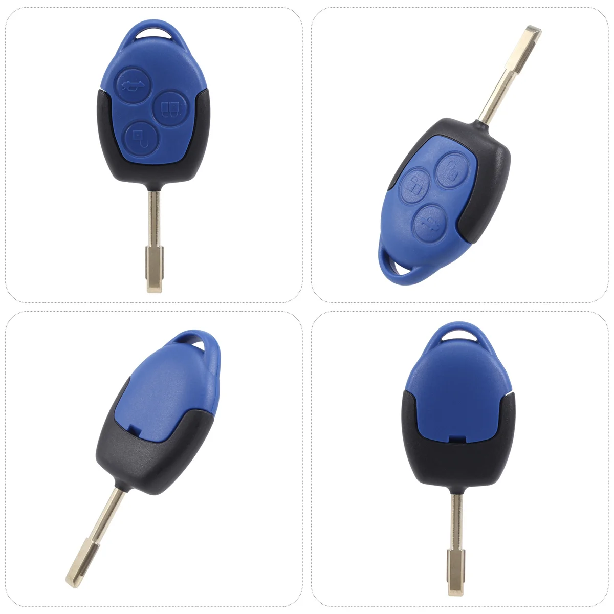 

3 button cover shell key remote control body & keys for transit blue