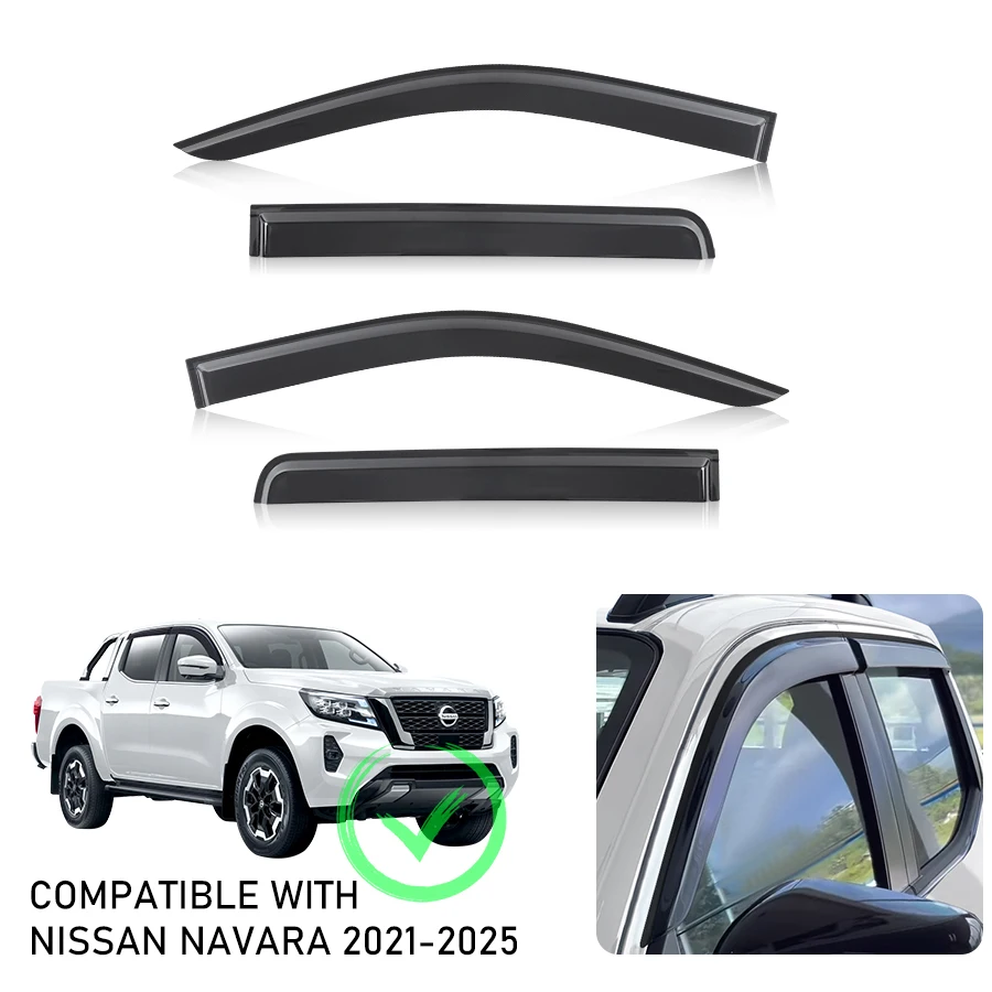 Bonnet Protector Window Visors Weather Shields For Nissan Navara NP300 2015 2020