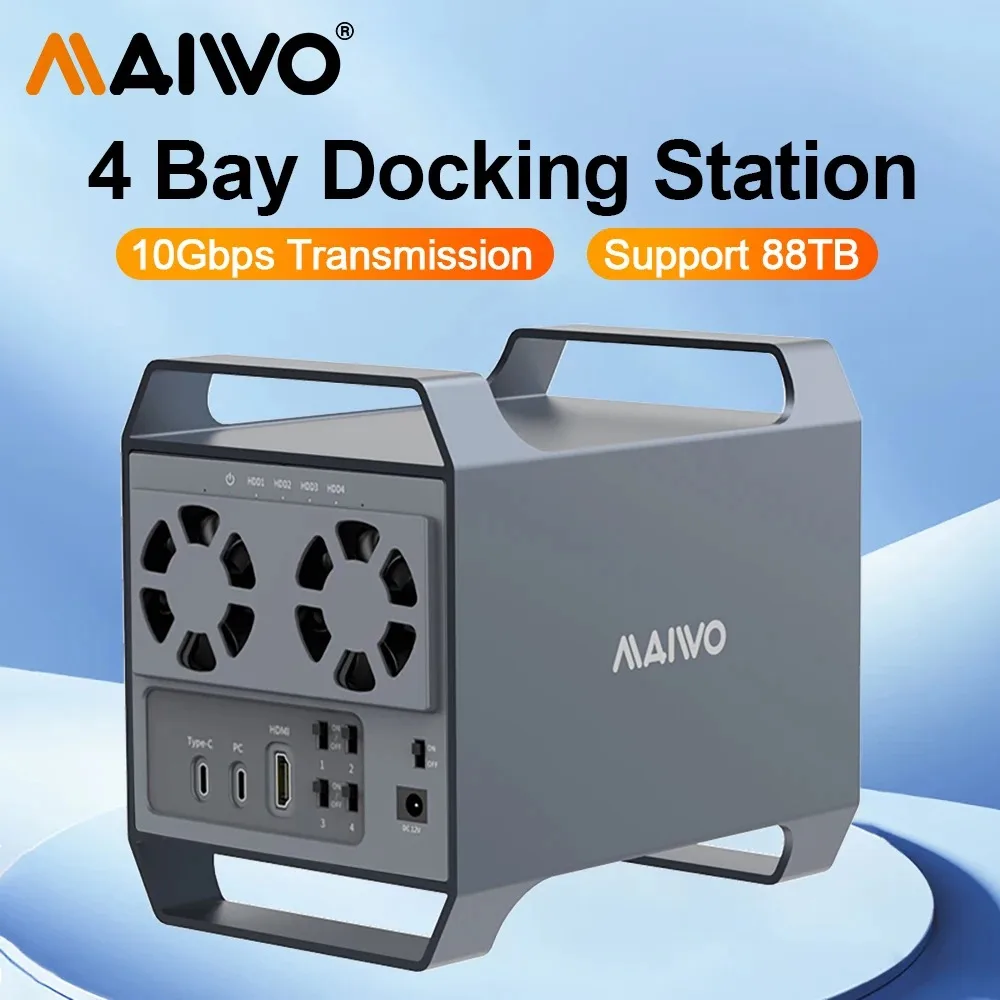 HDD Docking Station MAIWO 4 bay SATA to USB C For 3.5 inch HDD/SSD External SATA Drive Box With HDMI UASP solid state drive external hard drive external hard drive case ssd enclosure hard drive enclosure hard disk case external hard drive box hdd case enclosure