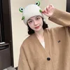 New Japanese Streetwear Harajuku Beanie Frog  Knitted Hat Women Autumn Winter Cute Frog Cap 6