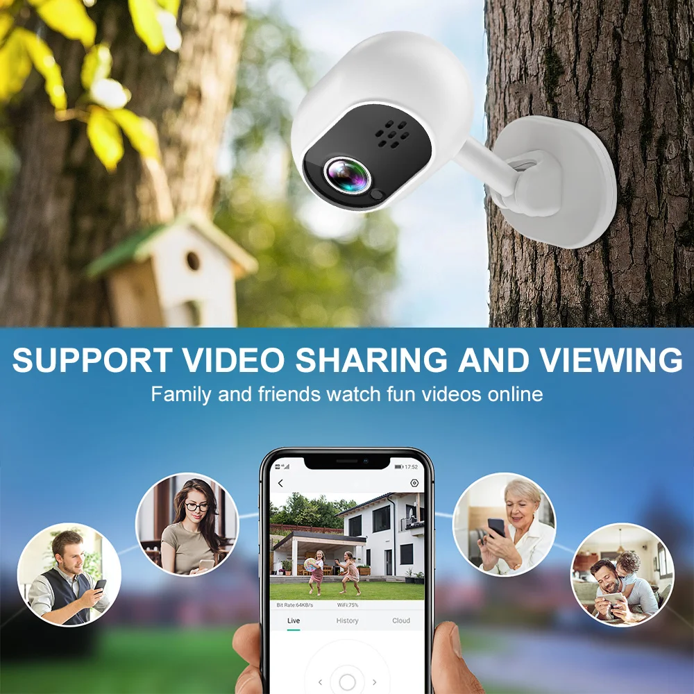 1080P Indoor Hd Surveillance Camera, Voice Intercom, Baby Monitoring, Anti-Theft Warning, Hd Infrared Night Vision