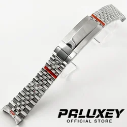 Premium 20MM Jubilee Bracelet 904L Stainless Steel with Curved End and Glide Lock Clasp - 20mm (Silver)