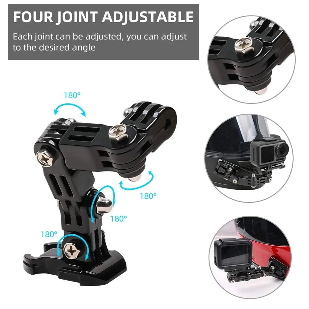 Go Pro Accessories Turntable Button Mount Motorcycle Helmet Chin Bracket Arm For Gopro Hero 12 9 Dji Insta 360 Camera Accessory 2