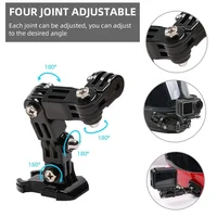 Go Pro Accessories Turntable Button Mount Motorcycle Helmet Chin Bracket Arm For Gopro Hero 12 9 Dji Insta 360 Camera Accessory 2