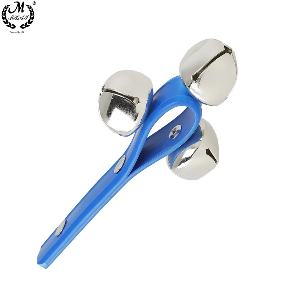 Three Bells Blue Hand Bell ABS Plastic Handbell Percussion Instrument Musical Toy KTV Party Kids Shaker Game Birthday Gift