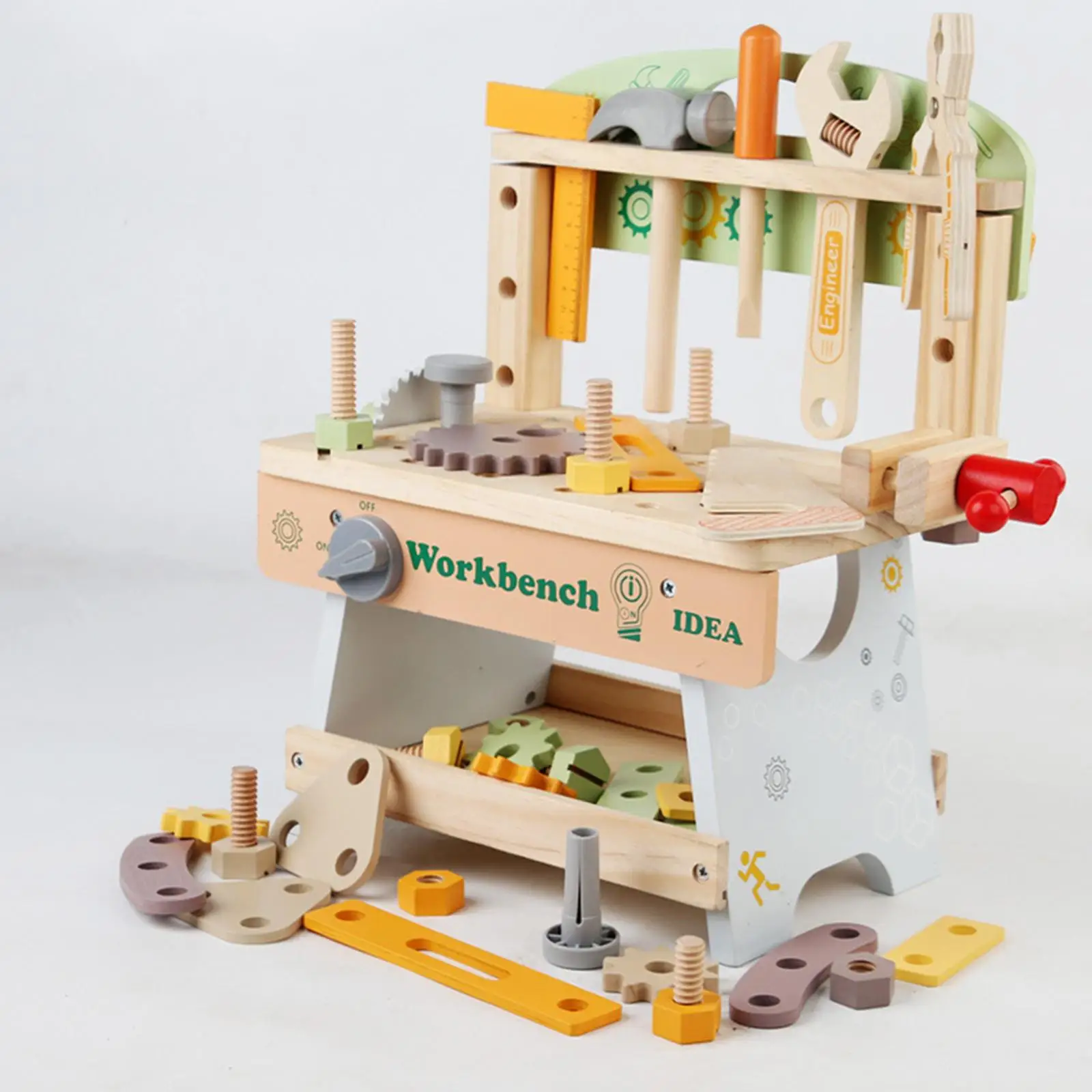 Wooden Tool Bench Simulation DIY Multifunctional Children Repair Play Tool Set Kids 3 4 5 Year Old Girls Boys Children Gifts