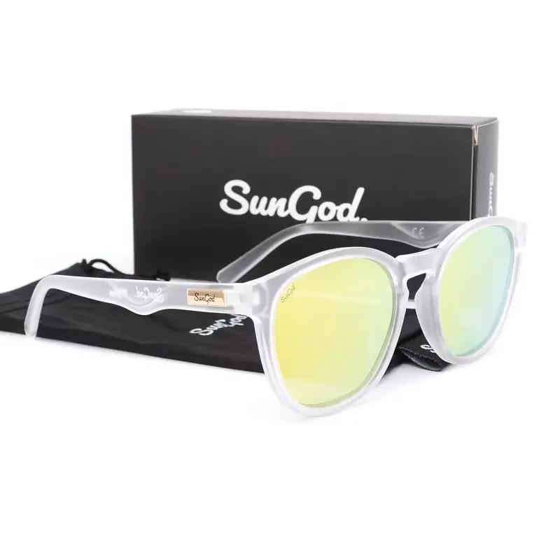 SUNGOD MIRAS Blue Mirror Sunglasses Men's Polarized Lens Glasses Retro Fashion Square Men's Sunglasses Sport S01: with box 6