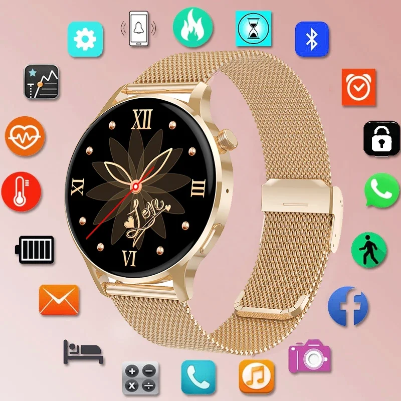 2024 New Smart Watch Women Heart Rate Blood Oxygen Monitor Hd Watch Bluetooth Call Women Health Smart Watch Per Android Ios