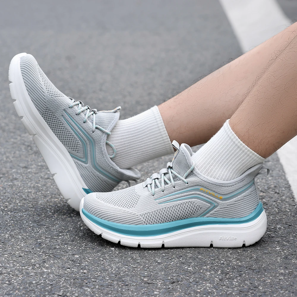 Fitttington Men's Extra Wide Walking Shoes Lightweight Athletic Sneakers Workout Slip-on Wide Width Shoes For Flat Feet