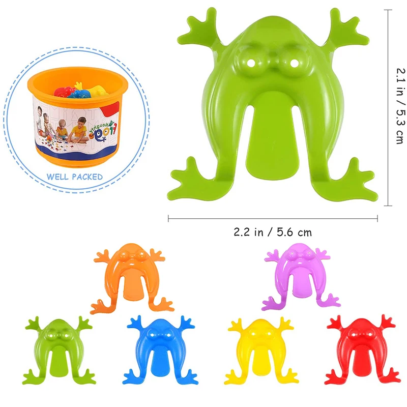 Jumping Frog Toys 10-60Pcs Jumping Frog with Bucket Bounce Fidget Novelty Assorted Stress Reliever Birthday Gift Boys Girls Party Favor