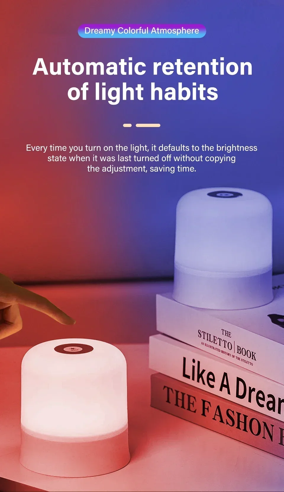 LED Night Light RGB Remote Table Lamp Rechargeable Bedroom Bedside Lamps Color Changing Touch Dimmable Portable Christmas Lights