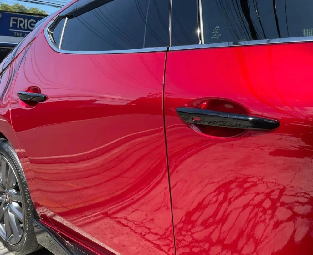 4x Black Chrome Carbon Fiber Exterior Car Door Handle Frame Panel Cover Trim ABS Sticker For Mazda 3 BP CX30 CX50 CX60 CX80 CX90