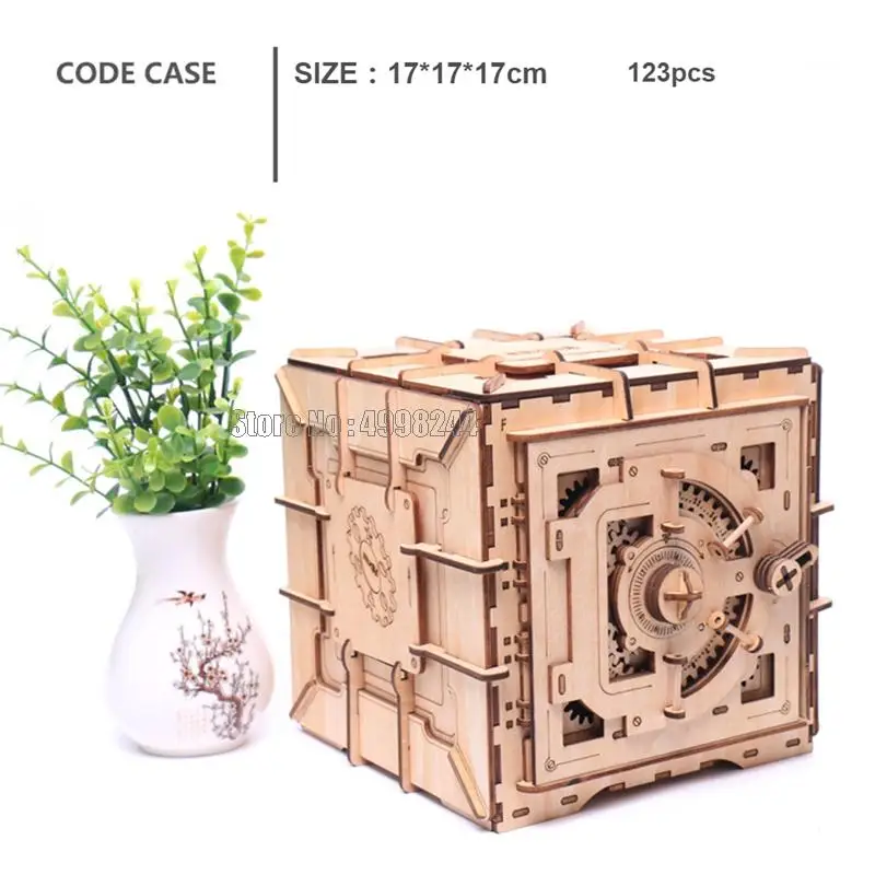 Safe Box 3d Puzzle Wooden Wooden Mechanical Puzzle Adult 3d Wooden