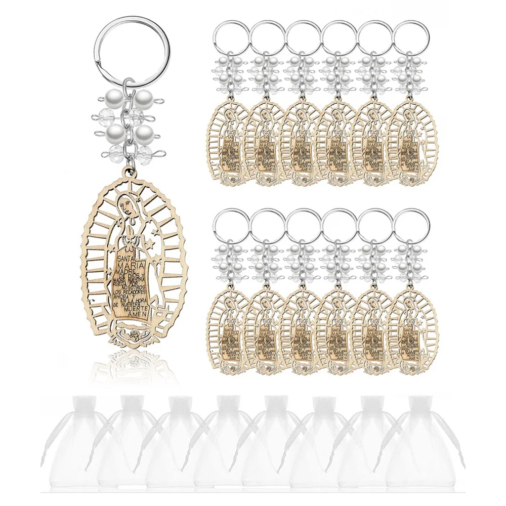 

Деревянный брелок для крещения Богоматерь Гуадалупе деревянный брелок для крещения сувениры для крестирования сувениры для причастия