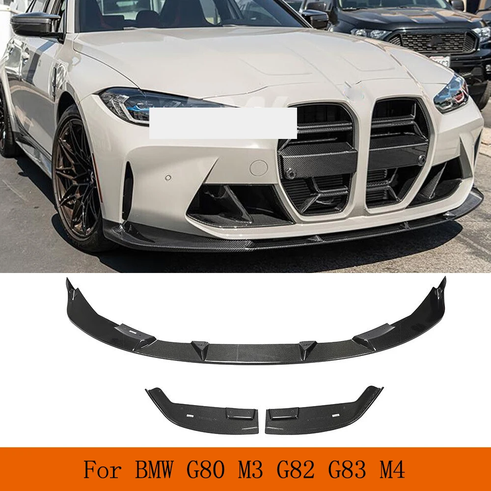 

Front Bumper Lip Splitters Spoiler For BMW 3 4 Series G80 M3 G82 G83 M4 2021-2023 Car Front Lip Chin Guard Apron Carbon Fiber