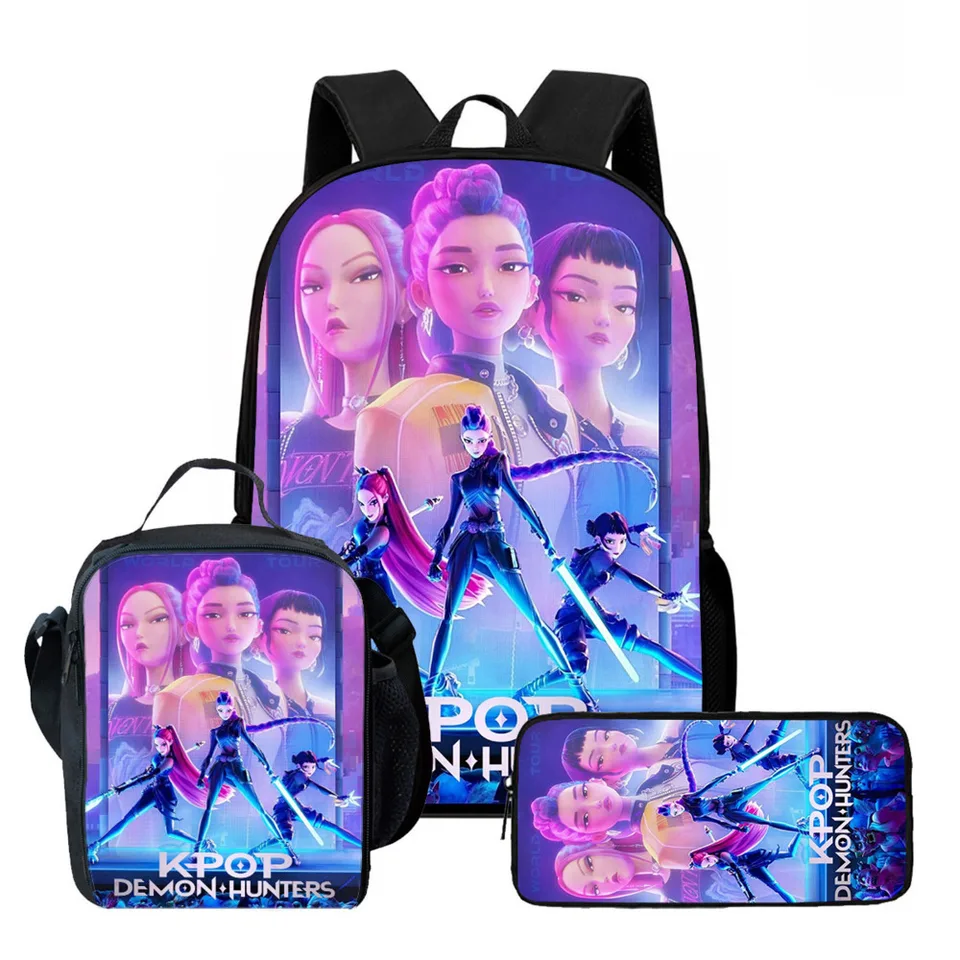K-POP グッズ セット Kpop Demon Hunters Backpack Huntrix K-pop Demon Hunters School Bag