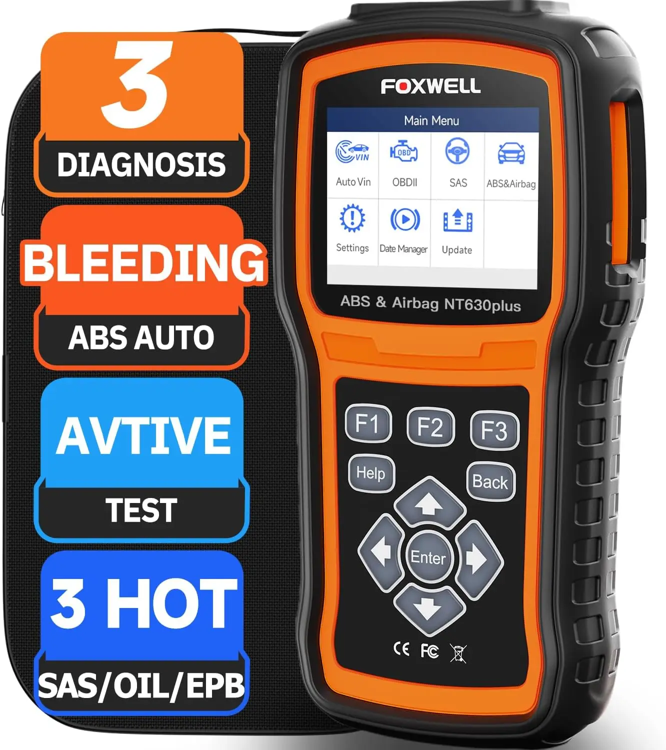 Foxwell NT630 Plus SRS SAS ABS Bleeding OBD2 Scanner Code Reader Diagnostic  Tool