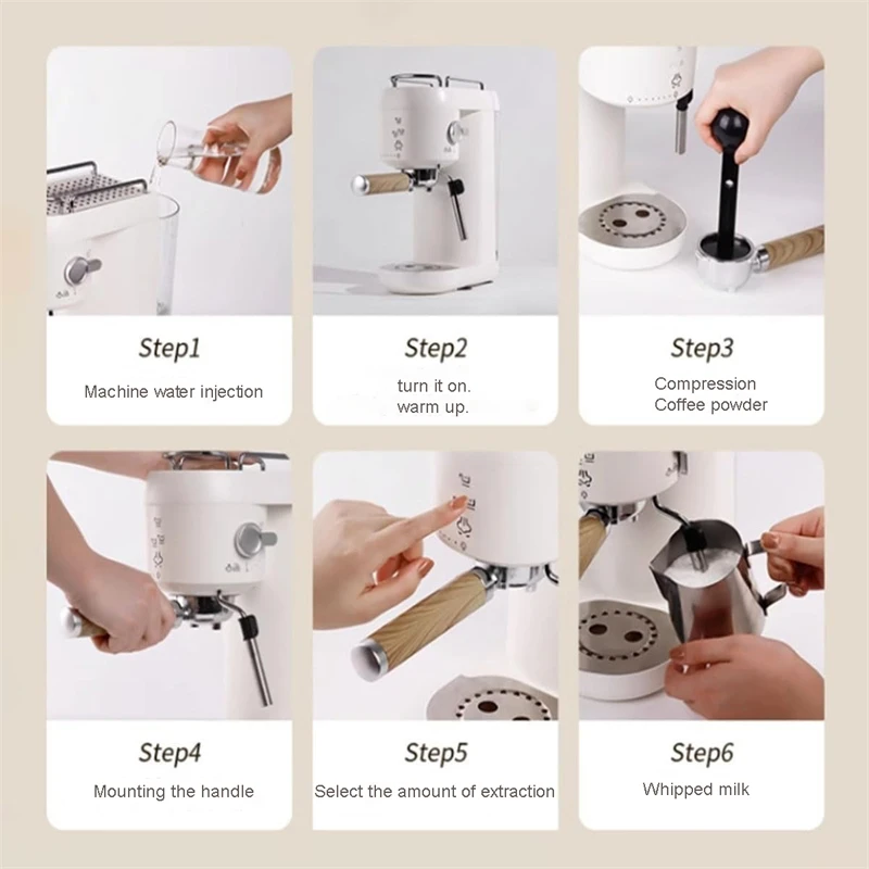 Professional Espresso Coffee Maker Electric Italian Coffee Machine 15 Bar Automatic milk frother Cappuccino Latte Espresso maker 5