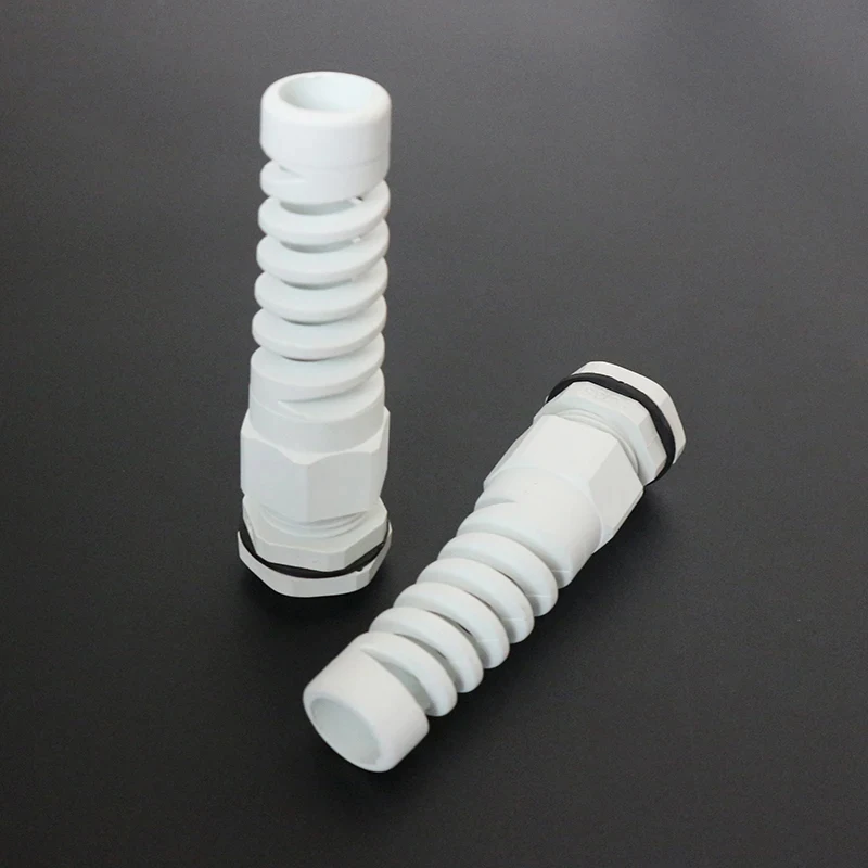 5pcs Waterproof Anti-bending Cable Glands PG7/9/11/13.5 M12/16/18/27 Plastic Joint Nylon PA66 Seal Wire Connector