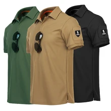  Men's Quick Dry Embroidered Polo Shirts Summer Custom Plus Size Military Clothes Tactical Plain Turn-down Army T-shirts 