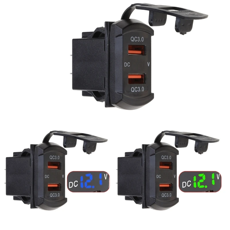 

Car USB Car Fast Car Adapter LED Voltmeter Quick for Car Motorcycle F19A