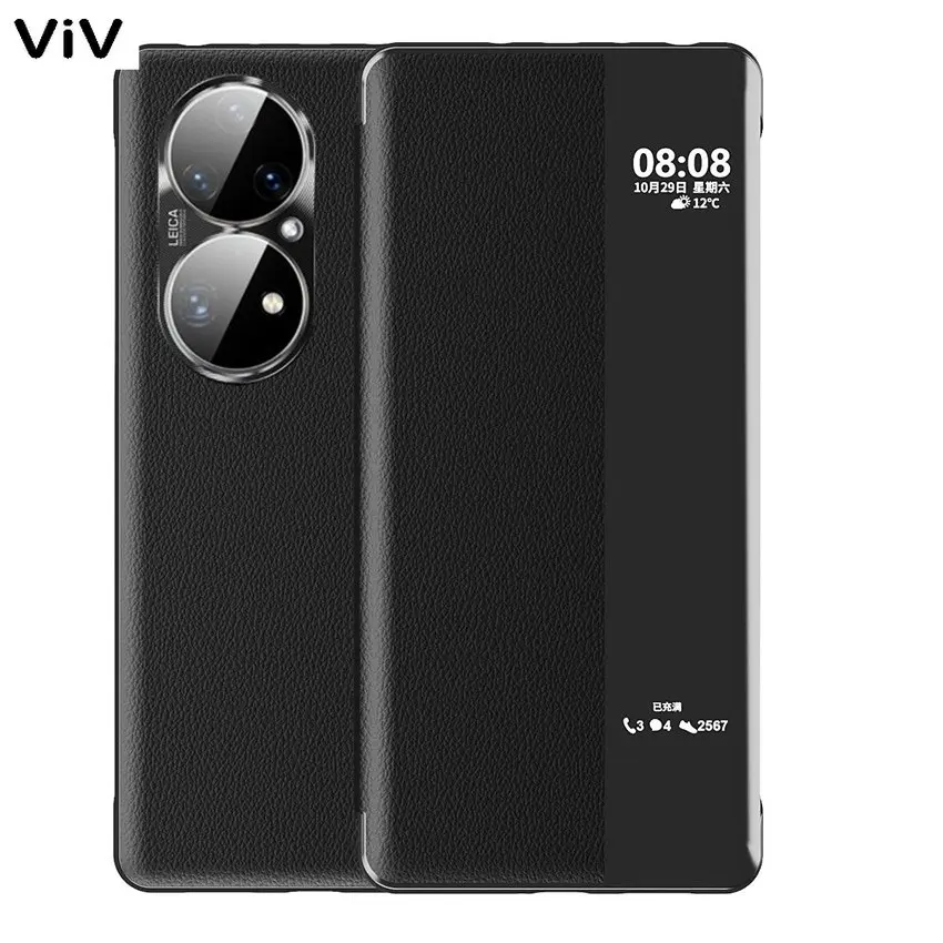 

Чехол Smart View для Huawei P50 Pro 6,6 дюйма, откидной Чехол для телефона с автоматическим переходом в спящий режим и пробуждением, переносные чехлы для телефонов Huawei P20 Lite Capa