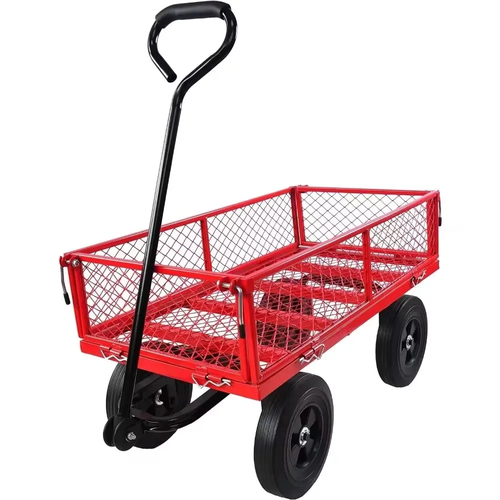 Garden Dump Cart-Large Capacity, Removable, Sturdy, Green, Outdoor Use