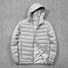 Autumn Winter Lightweight ort down Cotton Jaet Men's Casual Faion Slim Fit Hooded Zipper Pure Color Large Size Coat