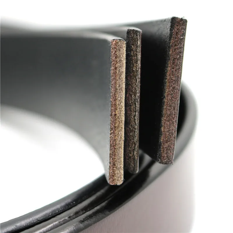Men's Cow Leather No Buckle 3.5cm Wide Real Genuine Leather Belt Without Automatic Buckle Strap Belts Accessories High Quality