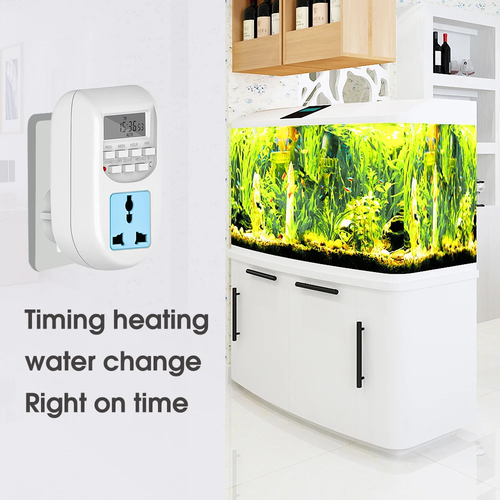 Garden 7 Day Heavy Duty Digital Programmable Timer 16 Programs EU US UK DE Plug 24 Hour Cyclic Controller Switch Socket for Pump - 2
