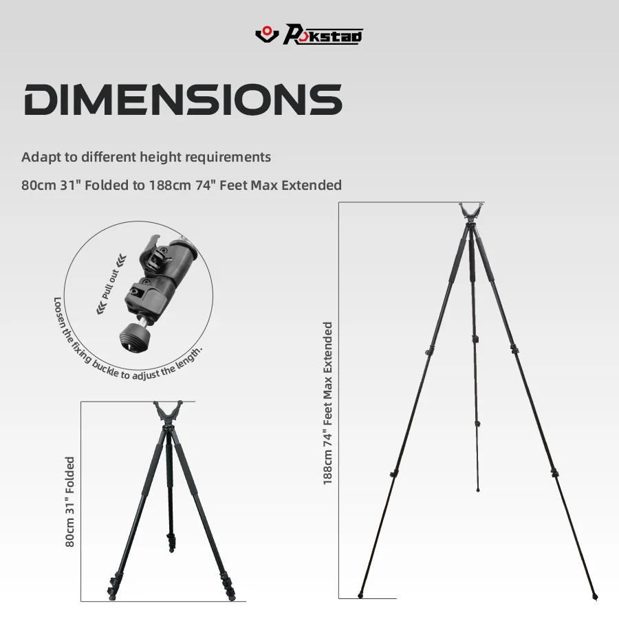 Vector Optics Shooting Stick V Mount Detachable and Can Freely Spin 360 Connect To RokStad Shooting Gun Rest detachable tripod