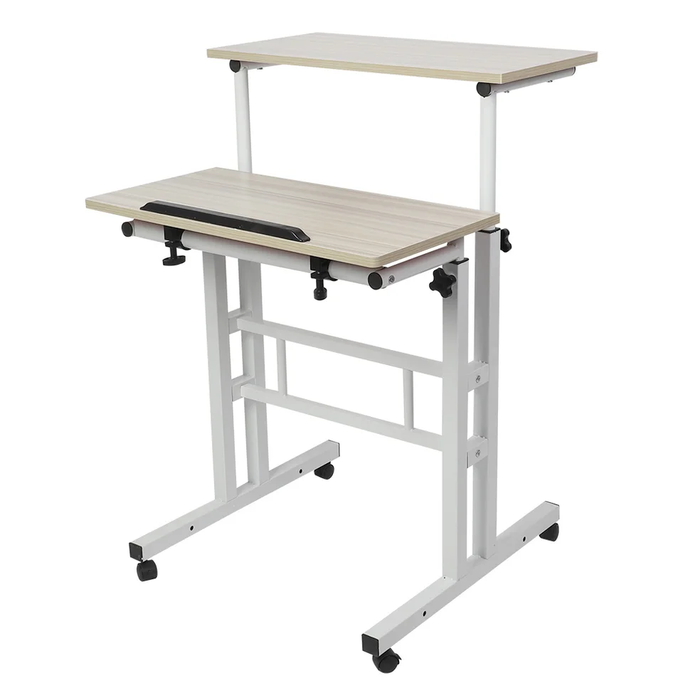 Adjustable Height Stand Up Laptop Desk with Rollers