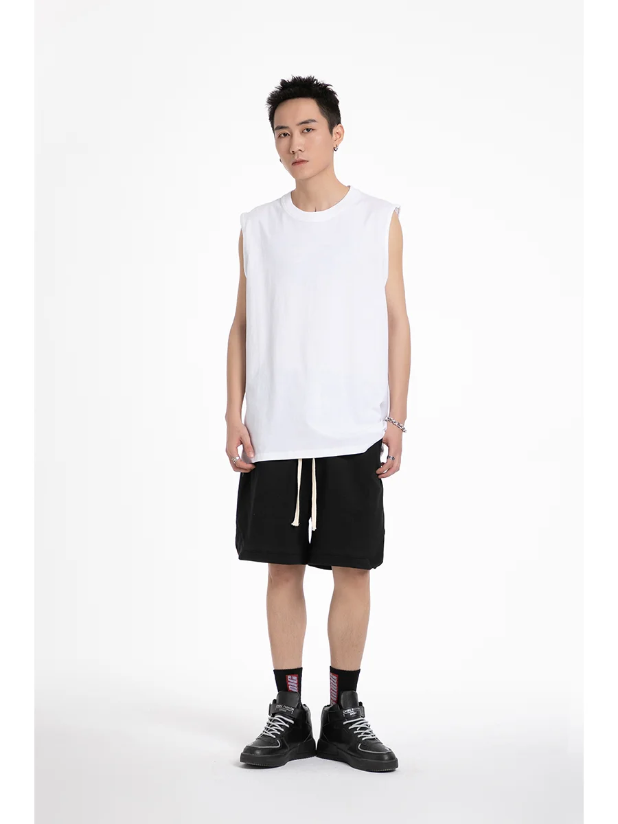 

Жилет мужской спортивный свободного покроя, из хлопка, без рукавов