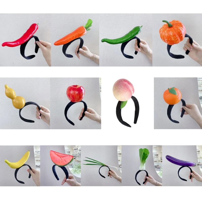 Cartoon Fruit Headbands Stuffed Vegetable Hair Hoop Carrot Hairband Funny Hair Bands for Washing Face Party Costume cartoon fruit headbands stuffed vegetable hair hoop carrot hairband funny hair bands for washing face party costume