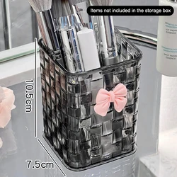 Elegant Bow - Adorned Desktop Organizer with Storage Basket (A)