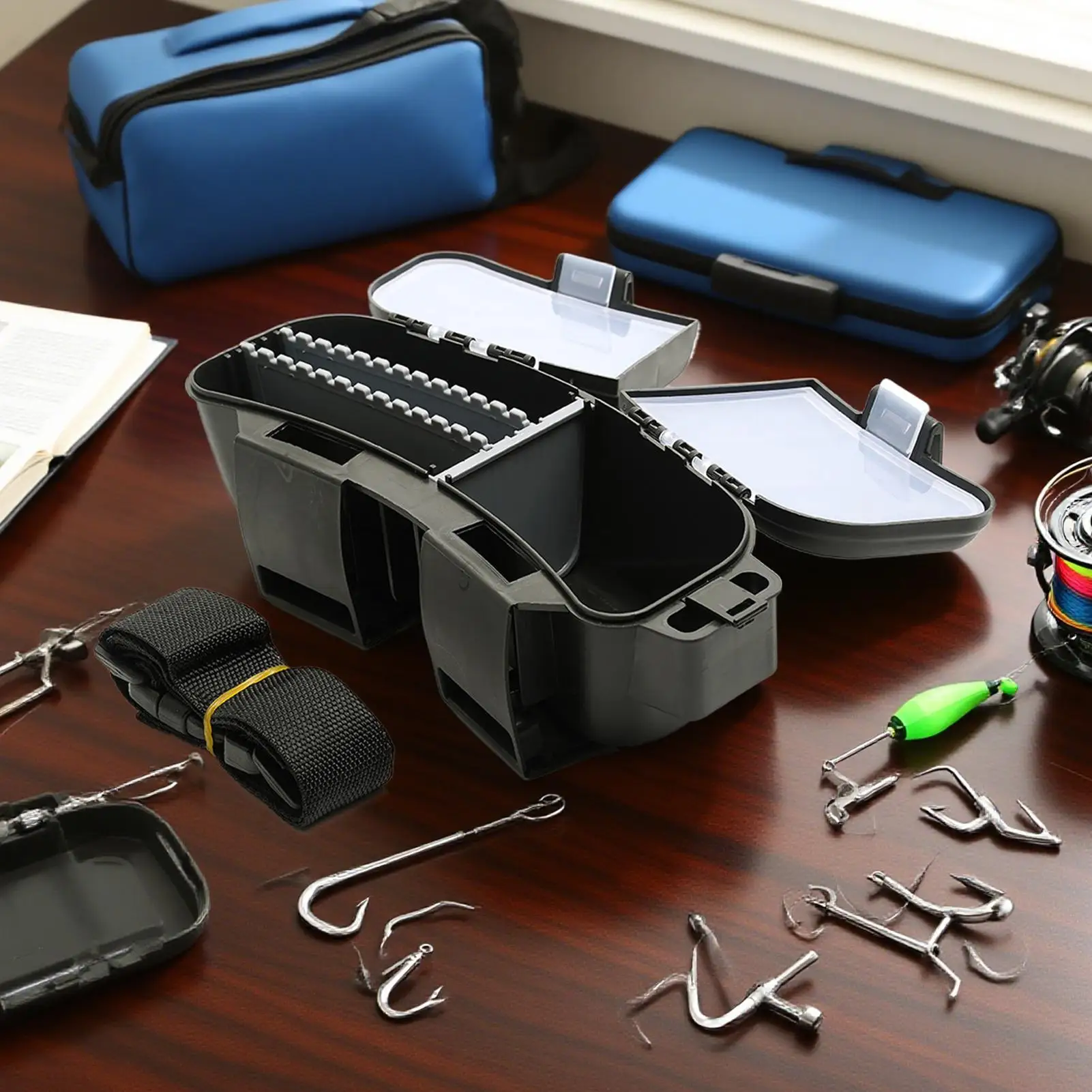 Fishing Bait Box Wearable Fishing Boxes Portable Organizer Ergonomic Pack For Boat Freshwater Lake Surf River Men Kids Bass Boys