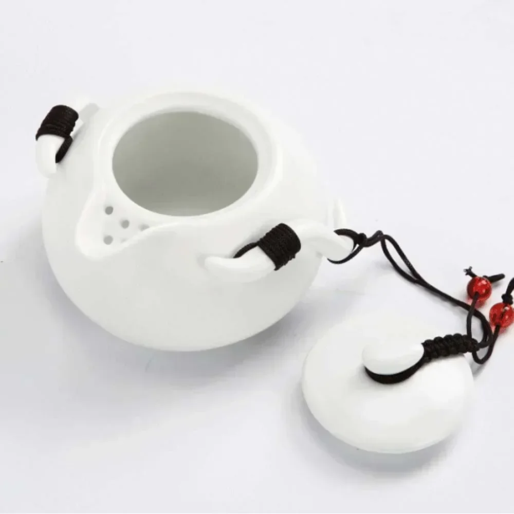 Chinese Tea Kung Fu Pot Portable Travel Set Teapot Porcelain Ceremony Tools Handmade Cramic Pot Tea and Cup Teacups