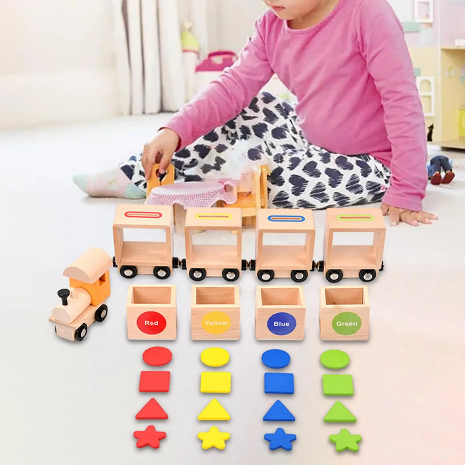 

Train Toys Magnetic Set Shape and Color Sorter Train for Kids Boys and Girls