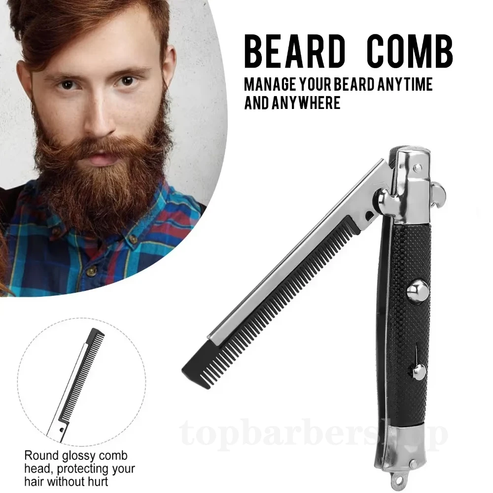 접이식 스프링 빗 자동 빗 접이식 칼 브러쉬 헤어 트리머 빗 브러쉬 액세서리 나..