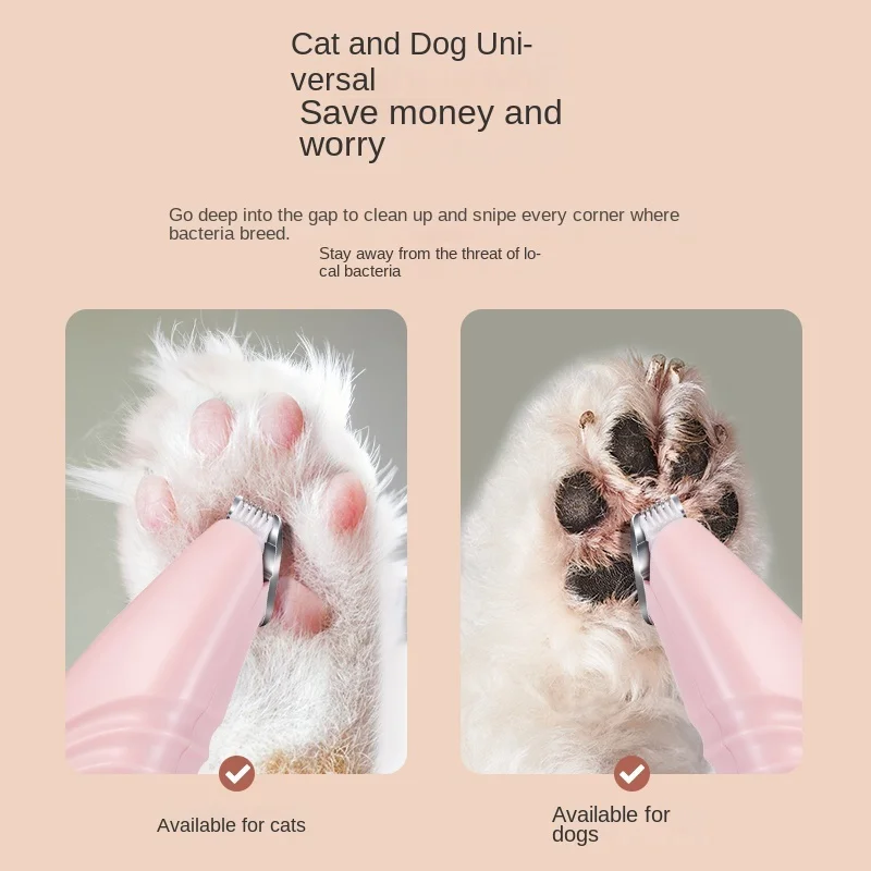 Mini Electrical Pet Cat Dog Foot Artifact Shaving Hair Clipper Low-Noise USB Rechargeable&LED Light Profesional Grooming Device